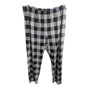 Women's Checkered Pajama Pants 3X Black White NEW